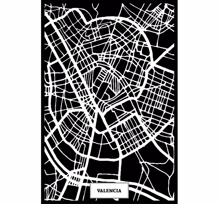 Cortina roller living comedor mapa topográfico valencia - TenVinilo