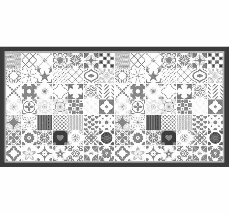 Cortina roller gris azulejos "trujillo" - TenVinilo