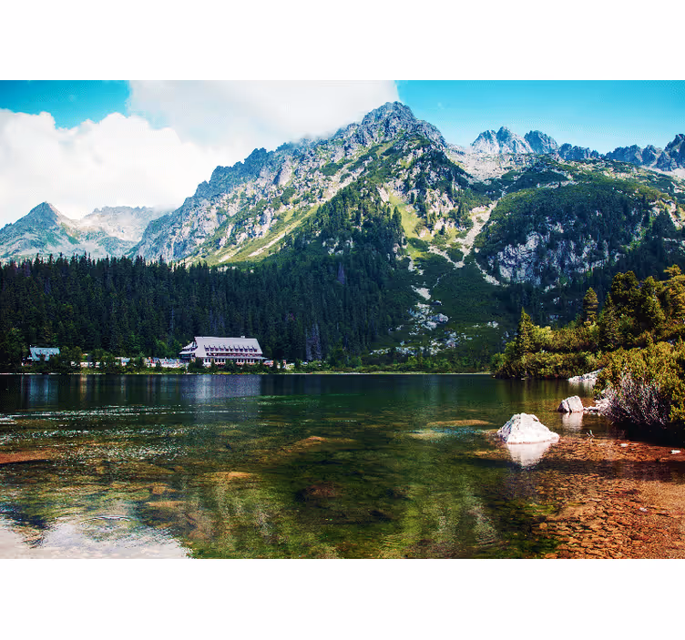 Cortina roller living comedor lago tatry polaco - TenVinilo