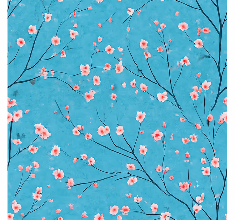 Cortina roller azul flores de cerezo azul verdoso - TenVinilo