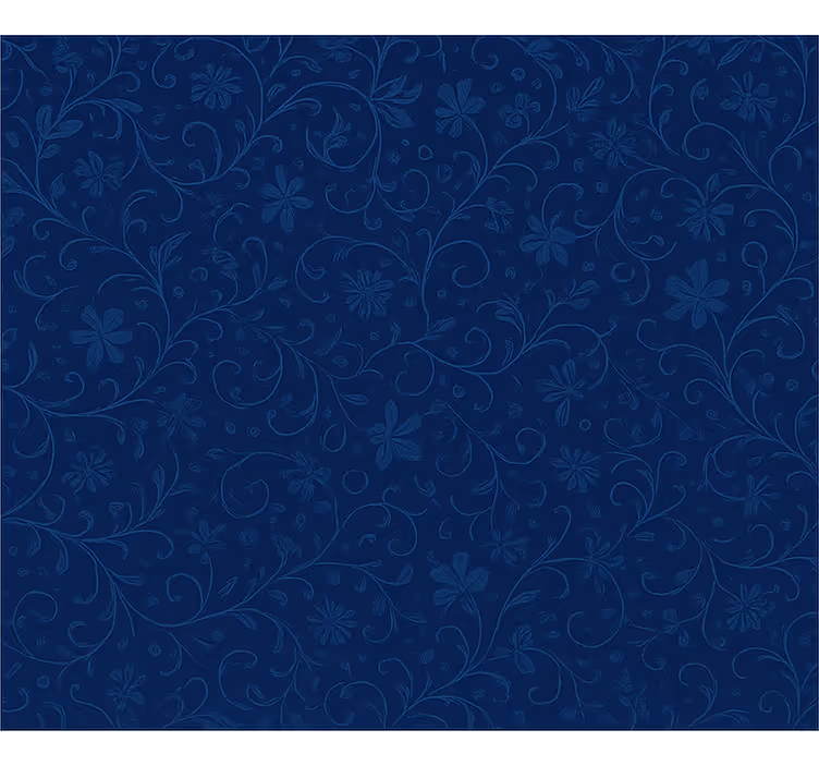 Cortina roller azul con motivo floral azul marino - TenVinilo
