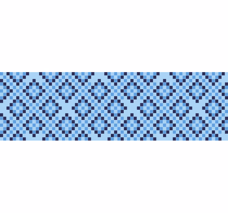 Cortina roller azul patrón de píxeles geométricos - TenVinilo