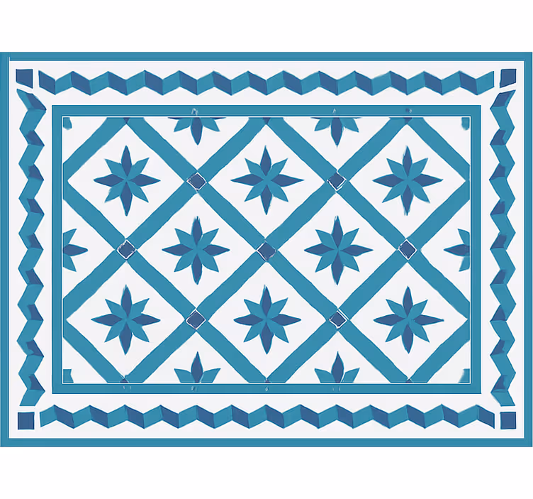 Cortina roller azul azulejos estrella geométricos - TenVinilo