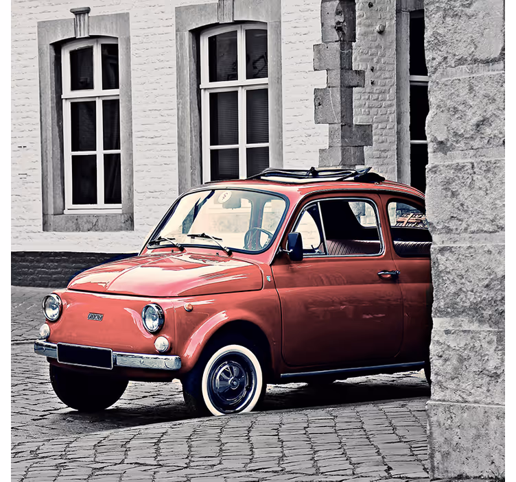 Cortina roller living comedor fiat 500 vintage - TenVinilo