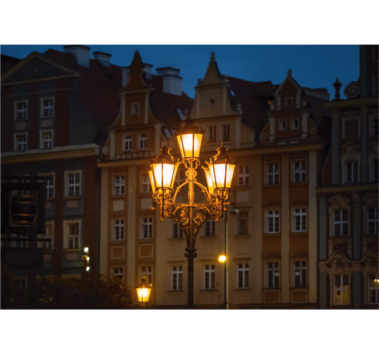 Cortina roller living comedor wrocław al atardecer - TenVinilo