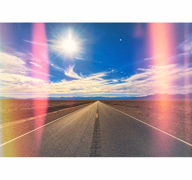 Cortina roller living comedor camino del desierto americano - TenVinilo