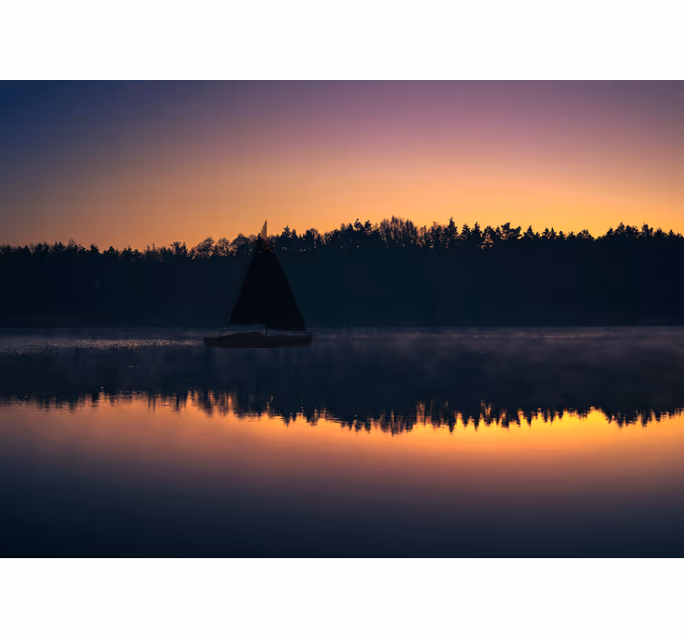 Cortina roller living comedor atardecer en mazury - TenVinilo