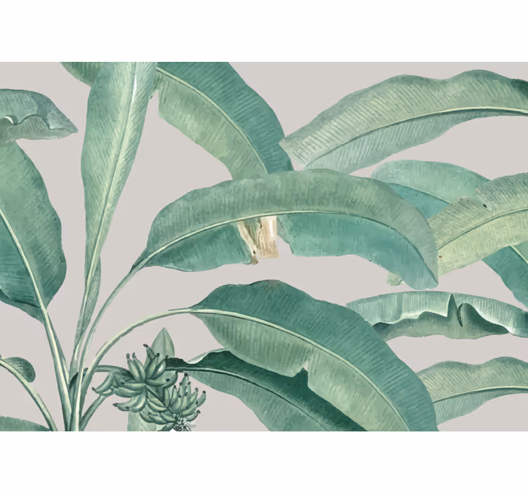 Cortina roller living comedor árboles tropicales nórdicos - TenVinilo