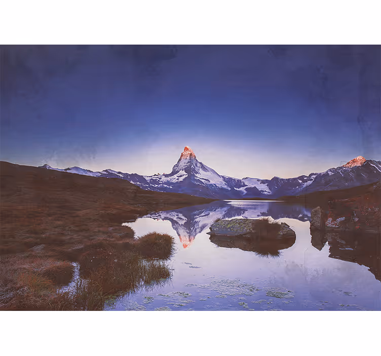 Cortina roller living comedor montaña nevada reflejada - TenVinilo