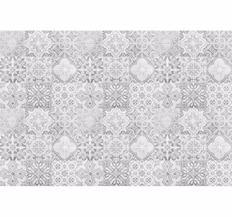Cortina roller gris con patrón de mosaico piedra - TenVinilo