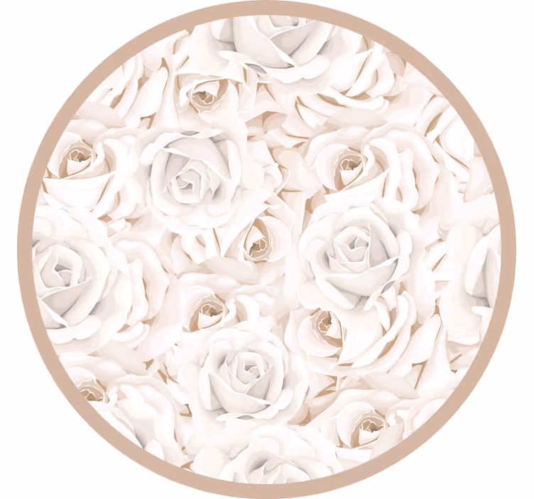 Cortina roller beige rosas blancas elegantes - TenVinilo