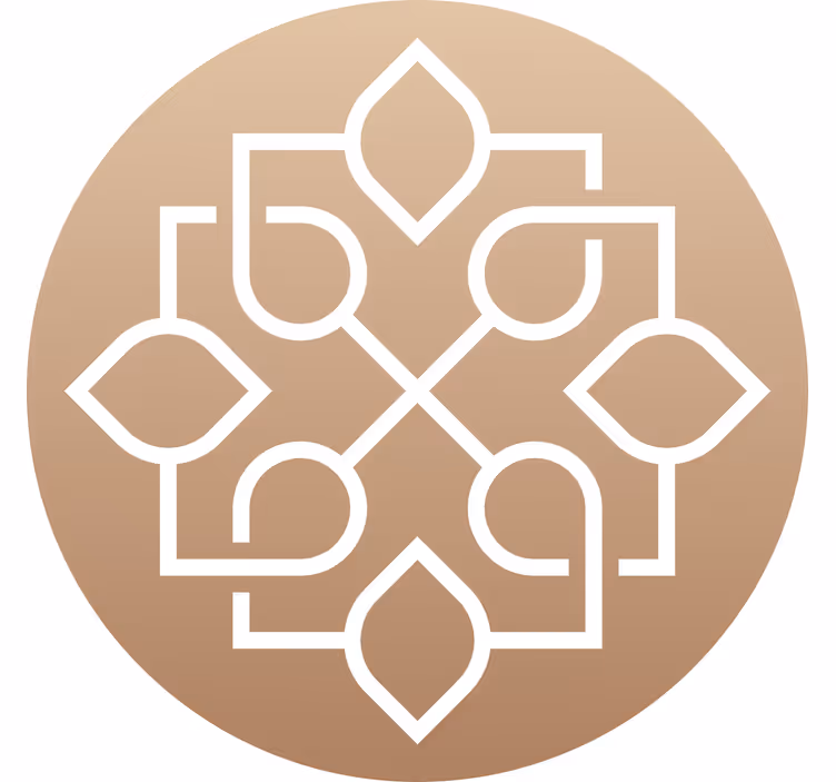 Cortina roller beige diseño mandala líneas geométricas - TenVinilo