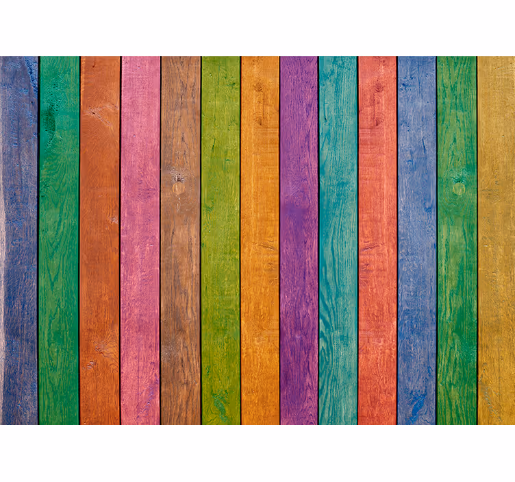 Cortina roller habitación patrón madera multicolor - TenVinilo
