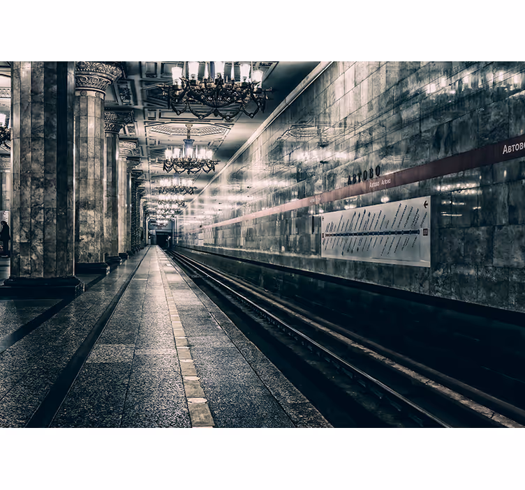Cortina roller gris plataforma metro - TenVinilo