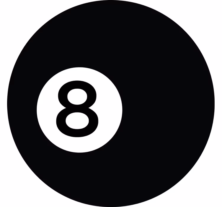 Cortina roller negra bola 8 de billar - TenVinilo