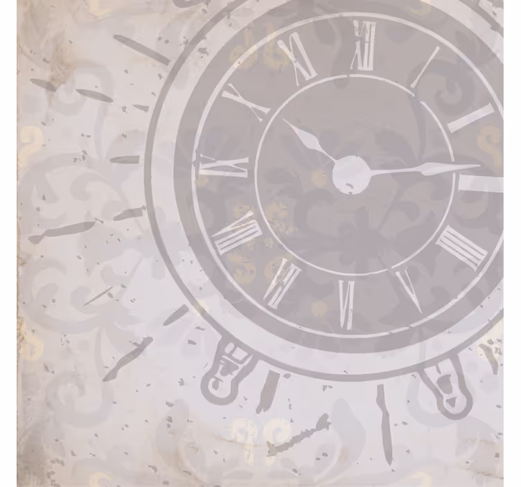 Cortina roller living comedor reloj shabby chic blanco - TenVinilo