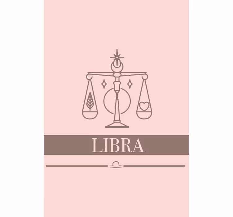Cortina roller living comedor diseño zodiacal libra rosa - TenVinilo