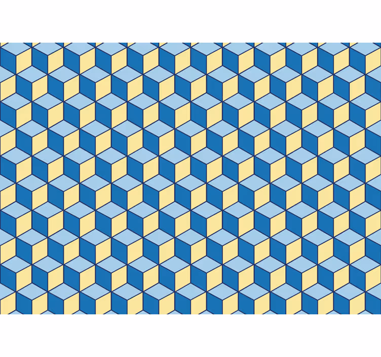 Cortina roller habitación cubos azules 3d - TenVinilo