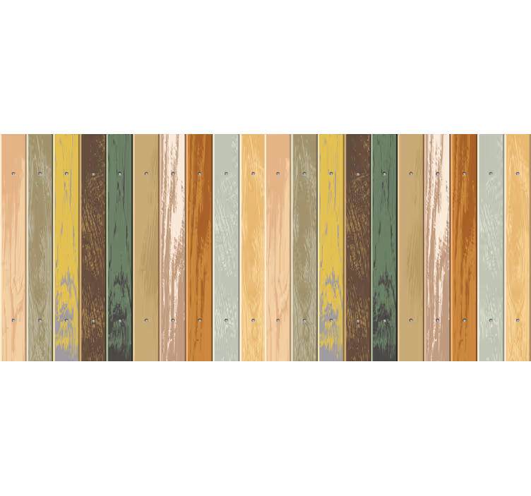 Cortina roller habitación madera colorida desvanecida - TenVinilo