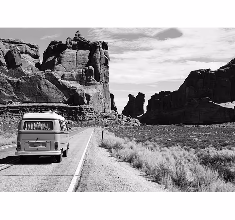 Cortina roller habitación paisaje desértico vintage - TenVinilo
