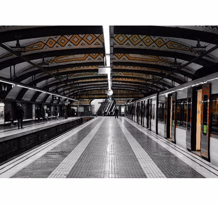 Cortina roller habitación estación de metro 3d - TenVinilo