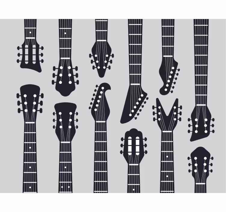 Cortina roller gris silueta de guitarra rock - TenVinilo