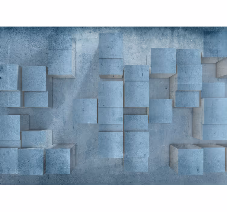 Cortina roller habitación efecto cubos de piedra 3d - TenVinilo