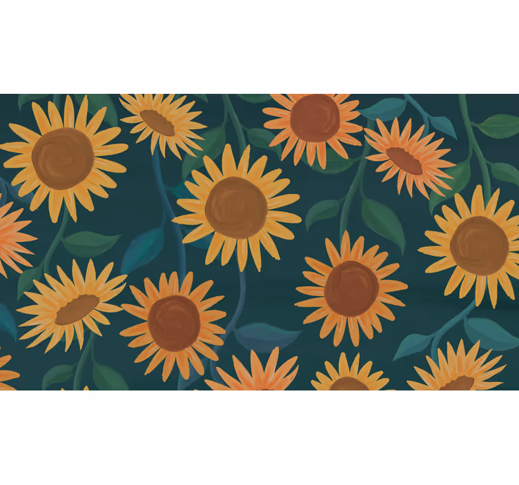 Cortina roller habitación planta de girasoles - TenVinilo