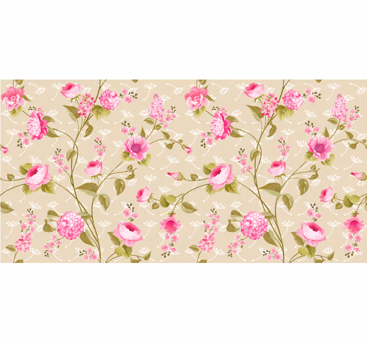 Cortina roller habitación estampado floral vintage - TenVinilo