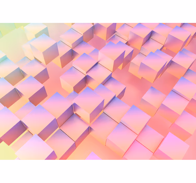 Cortina roller habitación patrón geométrico 3d colorido - TenVinilo