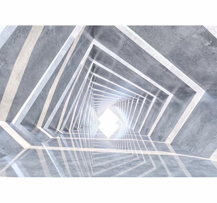 Cortina roller blanca túnel geométrico 3d - TenVinilo