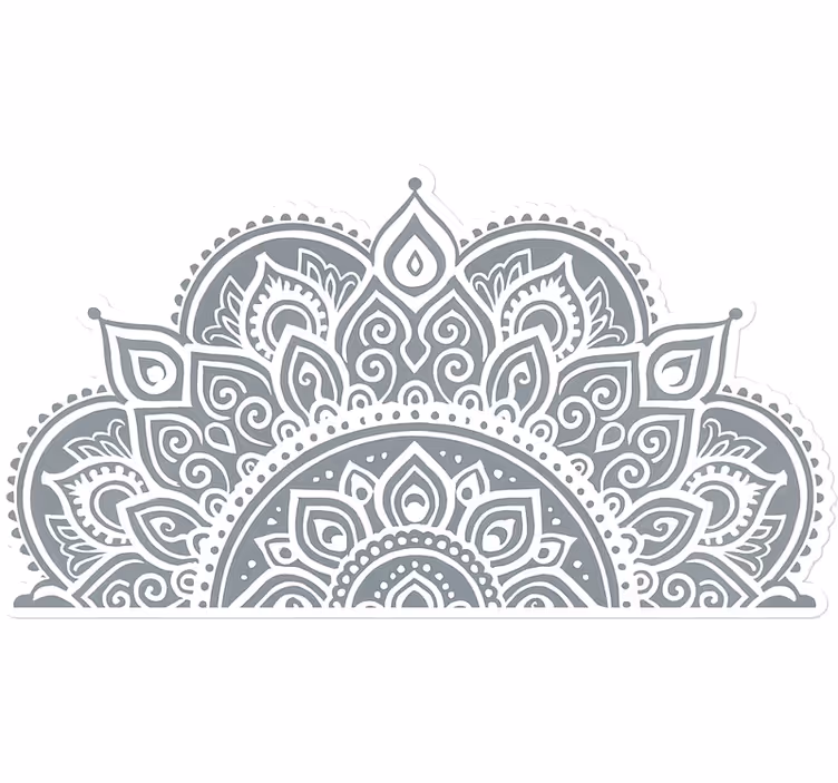 Cortina roller blanca diseño medio mandala - TenVinilo