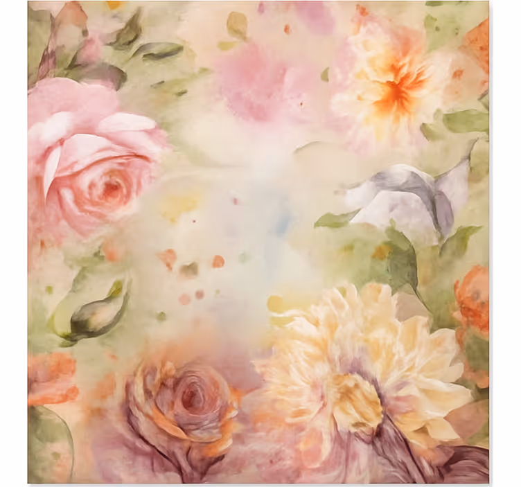 Cortina roller living comedor rosas florales rosas - TenVinilo
