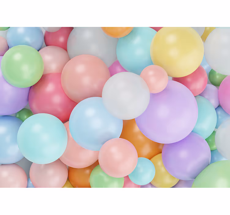 Cortina roller infantil globos de colores pastel 3d - TenVinilo