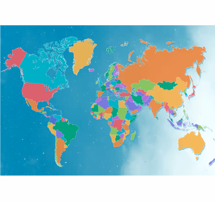 Cortina roller infantil mapa mundial colorido - TenVinilo