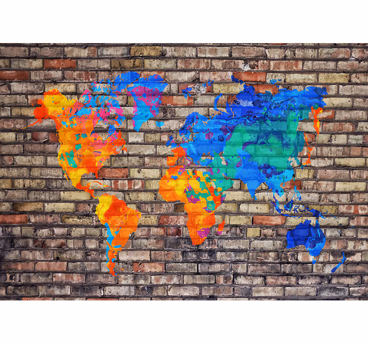 Cortina roller infantil mapa mundial político a color - TenVinilo
