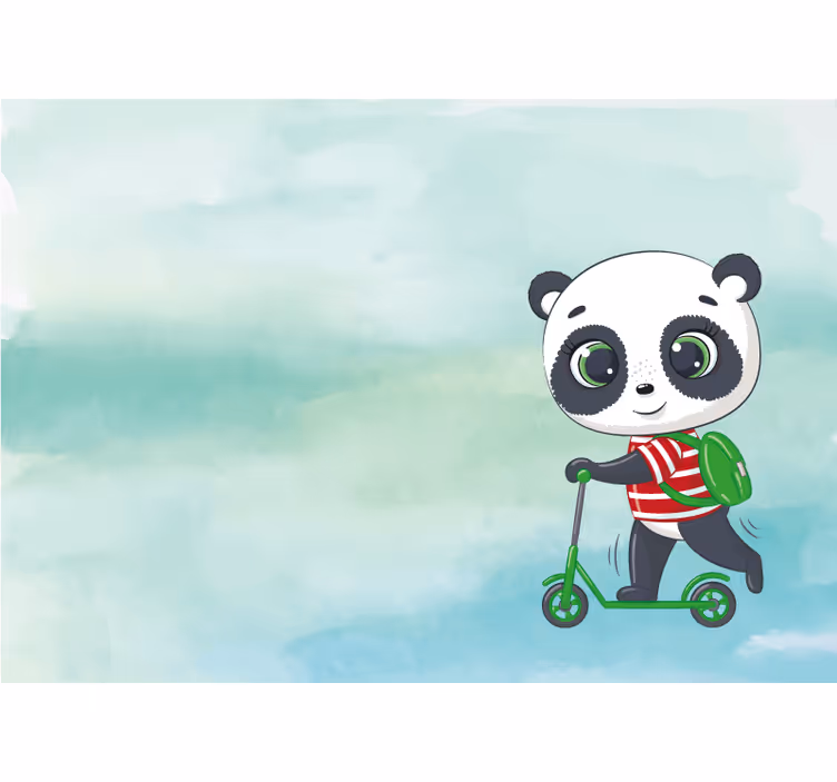 Cortina roller infantil panda camiseta italiana - TenVinilo