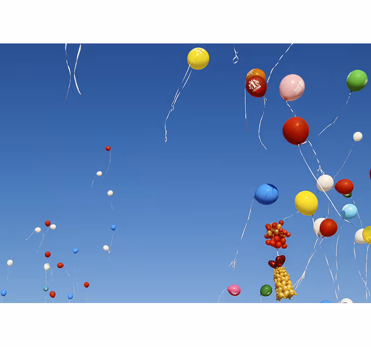 Cortina roller infantil globos brillantes en el cielo - TenVinilo