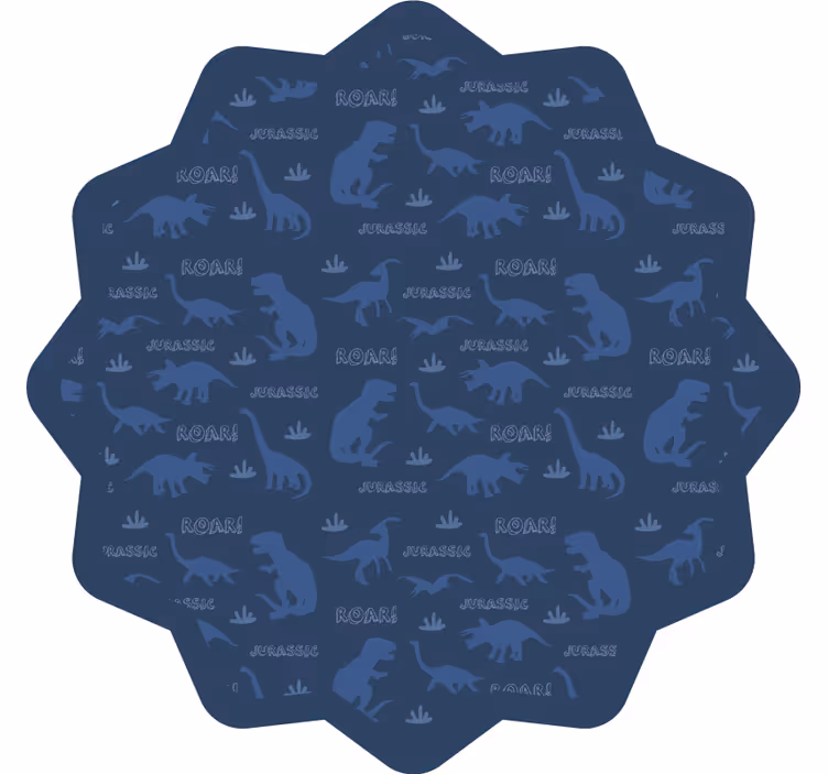 Cortina roller infantil siluetas de dinosaurios fondo azul - TenVinilo