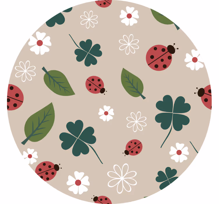 Cortina roller infantil hojas con mariquita - TenVinilo