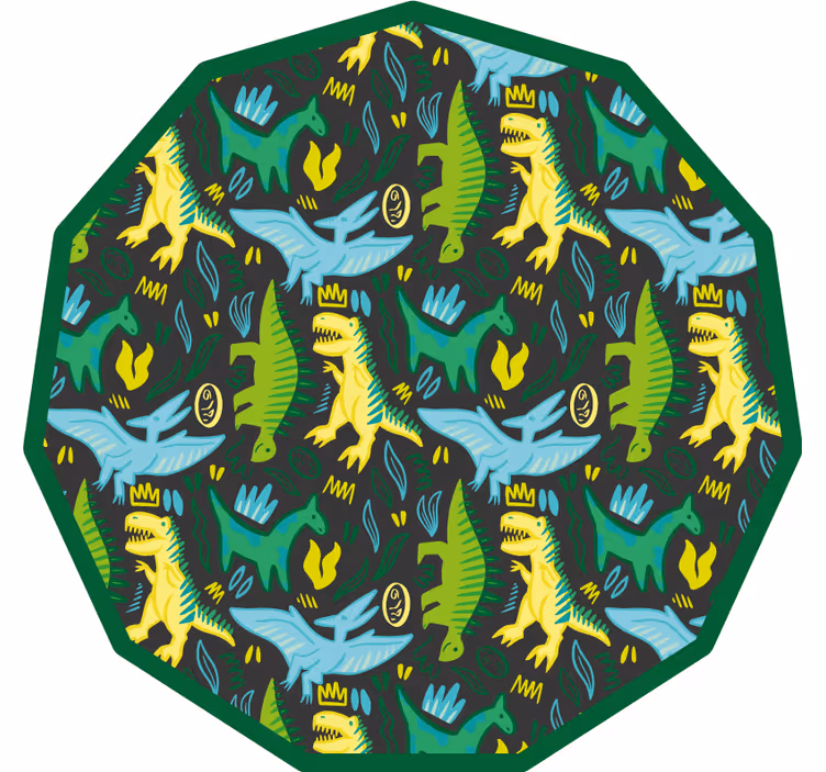 Cortina roller infantil patrón de dinosaurios verdes - TenVinilo