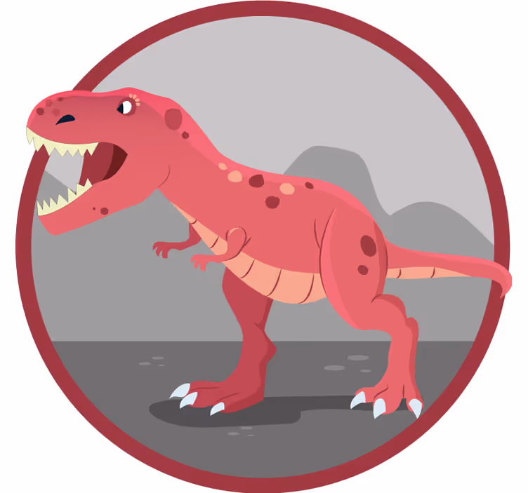 Cortina roller infantil ilustración de t-rex rugiente - TenVinilo