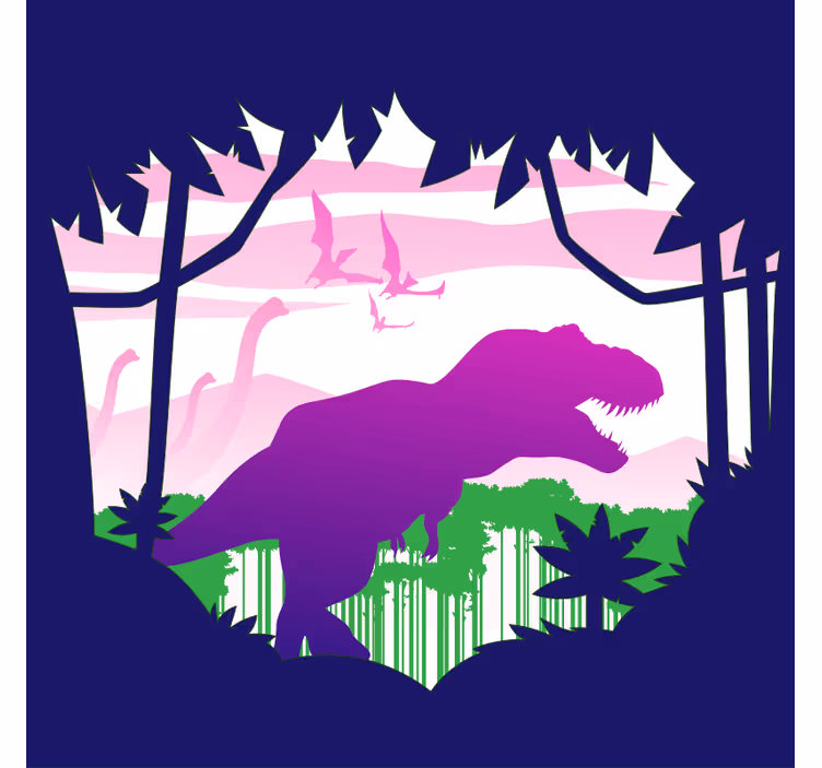 Cortina roller infantil alfombra vinílica gran dinosaurio - TenVinilo