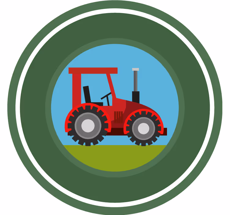 Cortina roller infantil tractor de círculo verde - TenVinilo