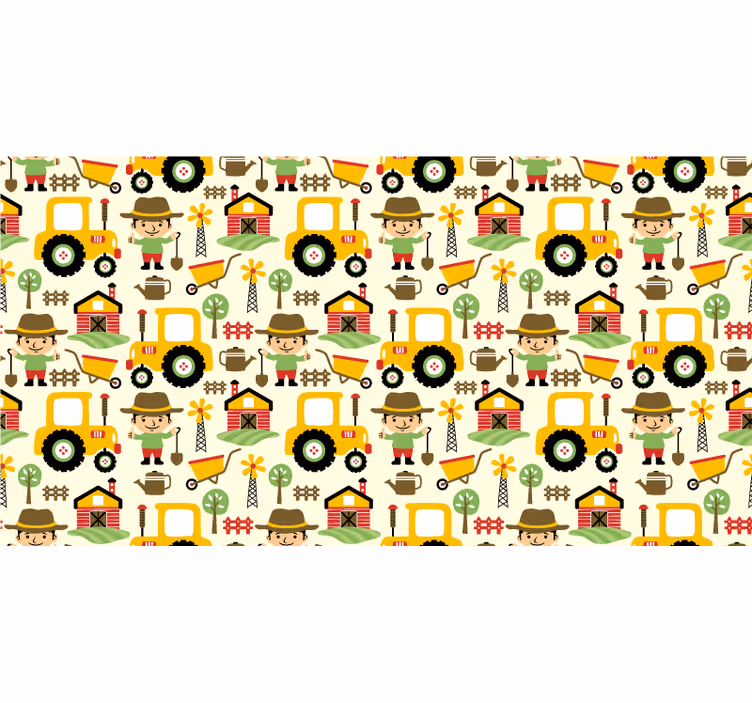 Cortina roller infantil estampado de tractores coloridos - TenVinilo