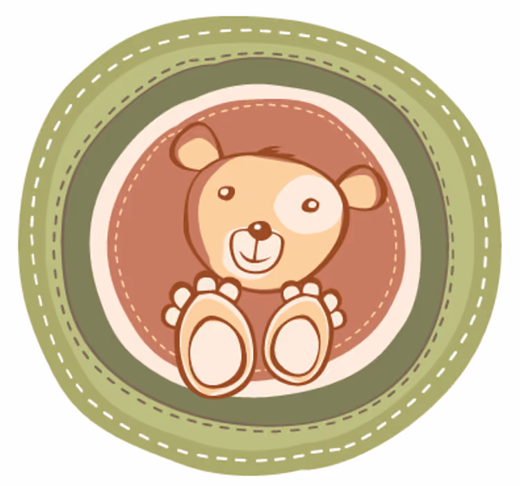Cortina roller infantil oso en círculo - TenVinilo