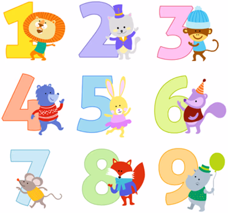 Cortina roller infantil sticker colección números niños - TenVinilo
