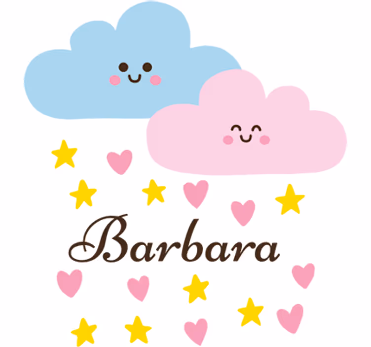 Cortina roller infantil nube azul y rosa con nombre - TenVinilo