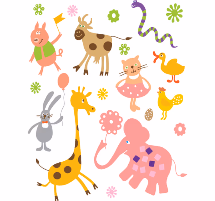 Cortina roller infantil con dibujos de animales - TenVinilo