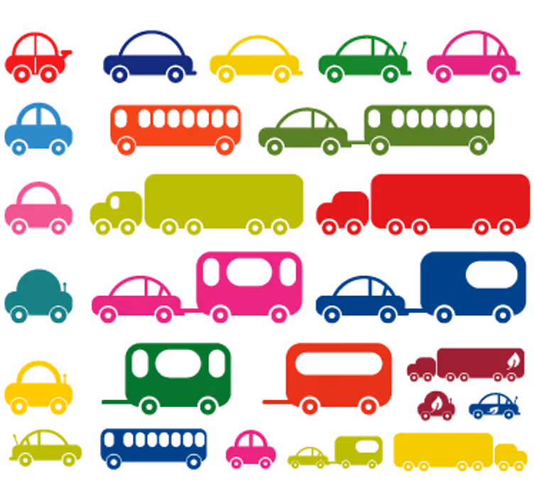 Cortina roller infantil sticker colección de coches - TenVinilo